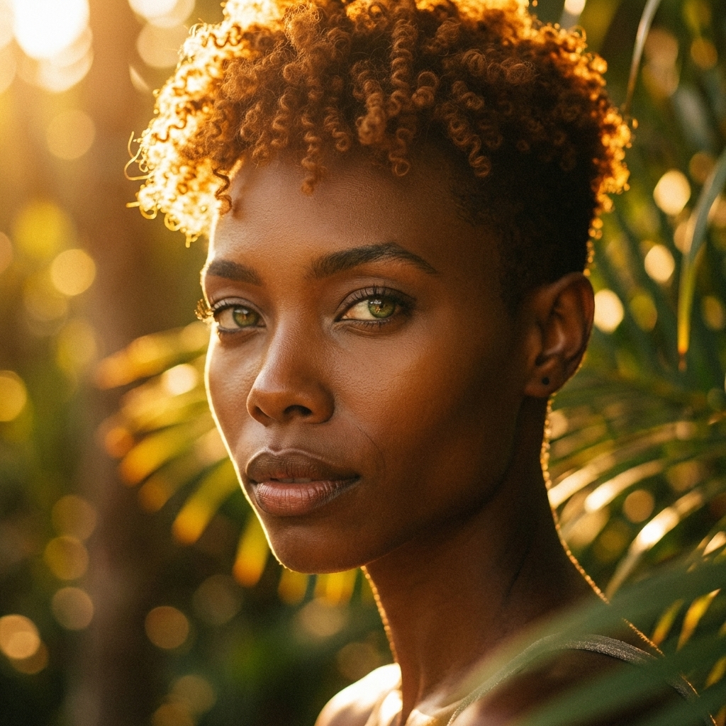 Golden Hour Portrait with Curly Hair