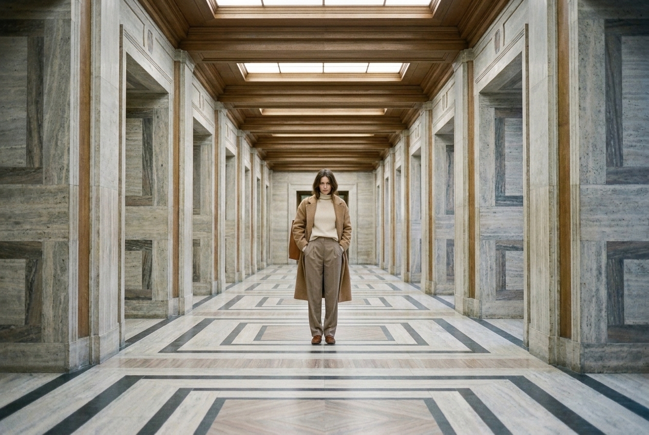 Kubrick One-Point Cinematic AI Photoshoot