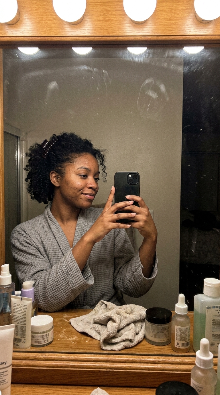 Bathroom Mirror GRWM Selfie AI Photoshoot