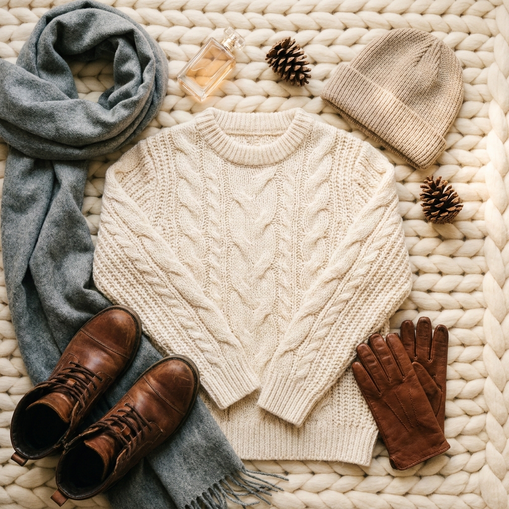 Winter Flat Lay AI Product Photo