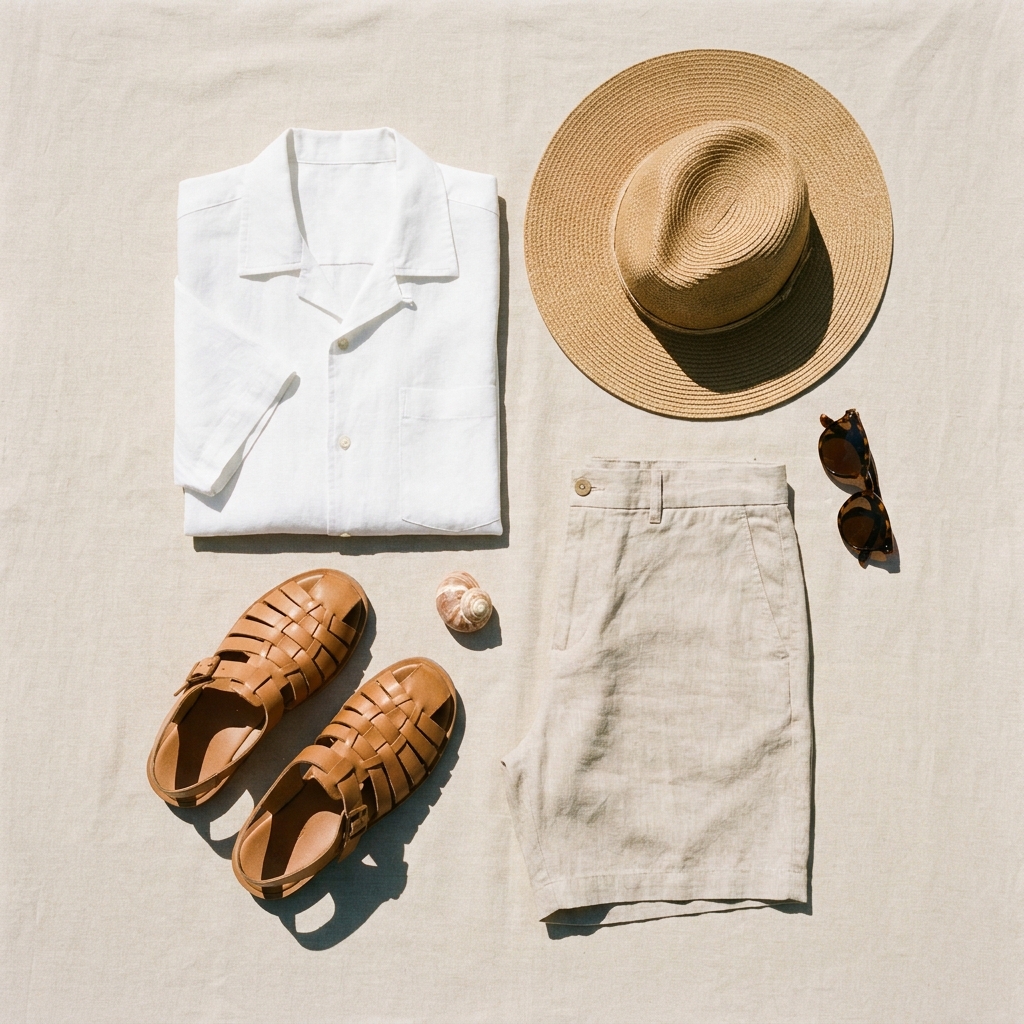 Summer Flat Lay AI Product Photo
