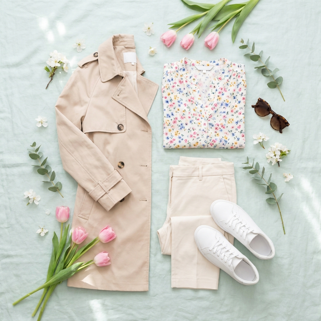 Spring Flat Lay AI Product Photo