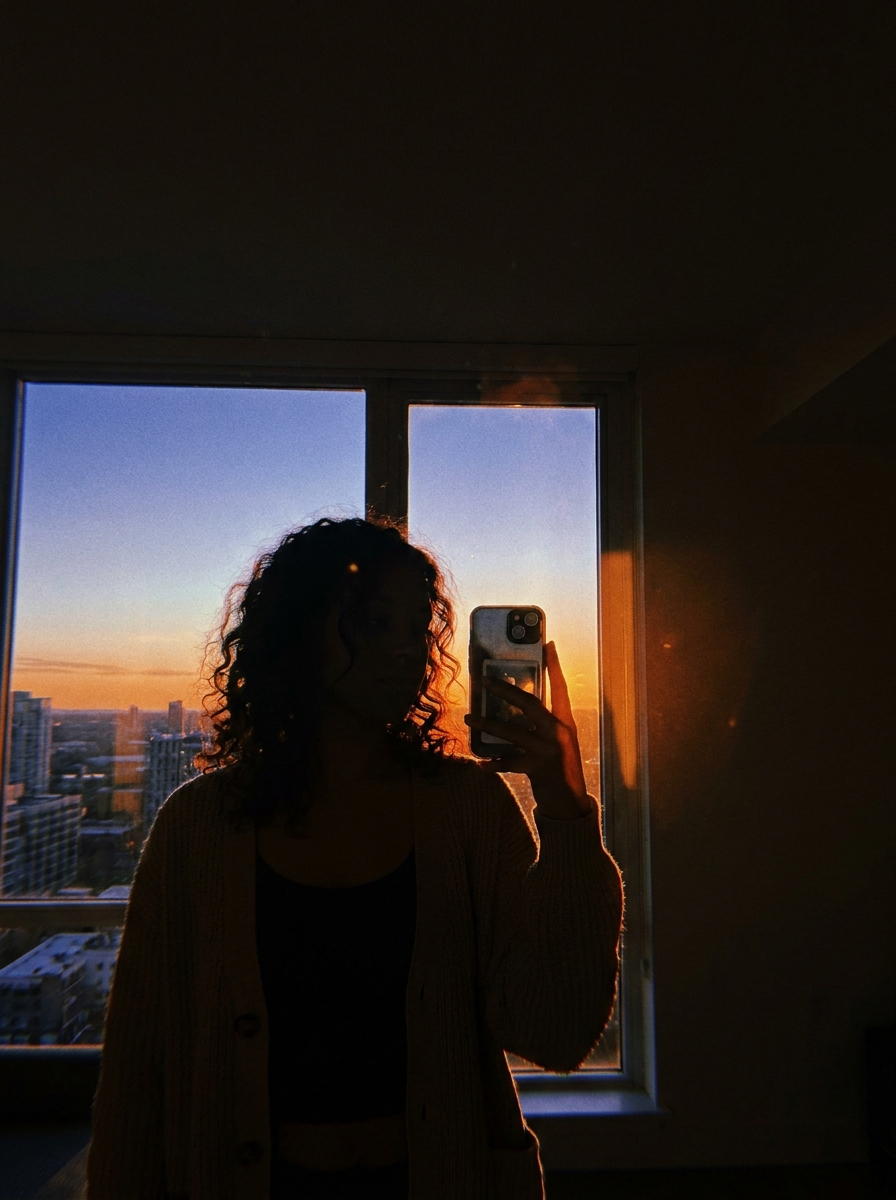 Backlit Silhouette Faceless Selfie AI Photoshoot