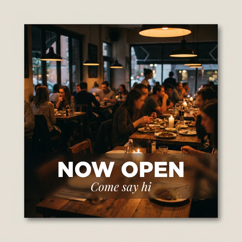 Now Open Grand Opening Restaurant AI Photo