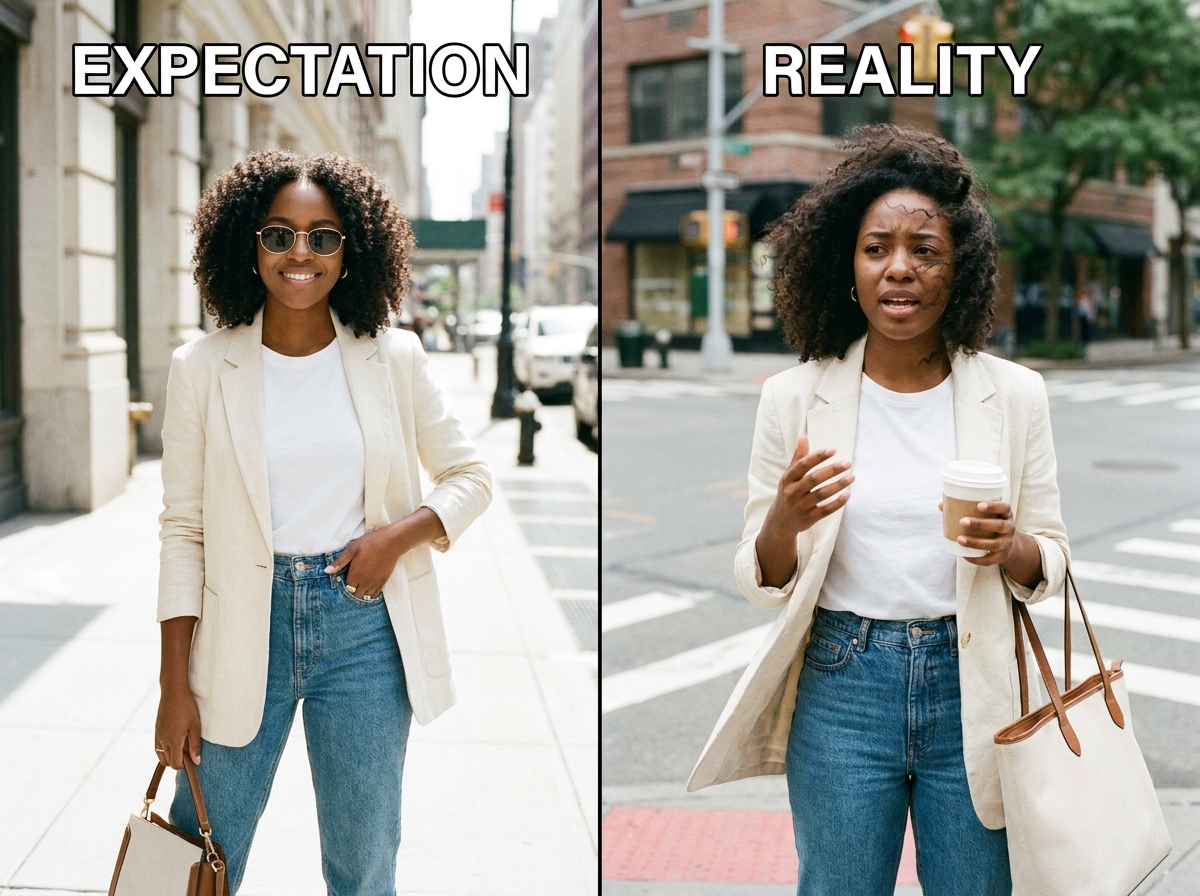 Expectation vs Reality AI Photoshoot
