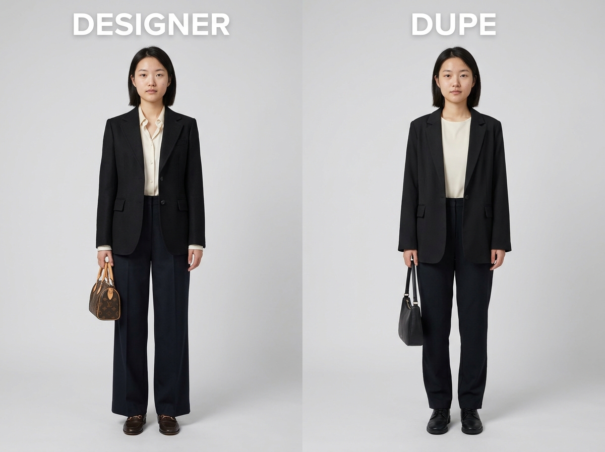 Dupe vs Designer AI Photoshoot