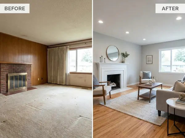 Before After Renovation AI Real Estate Photo