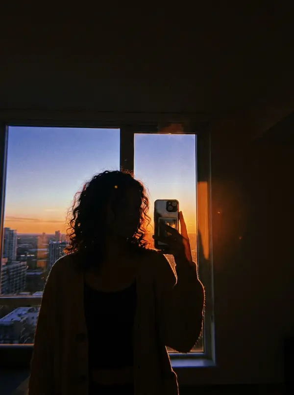 Backlit Silhouette Faceless Selfie AI Photoshoot