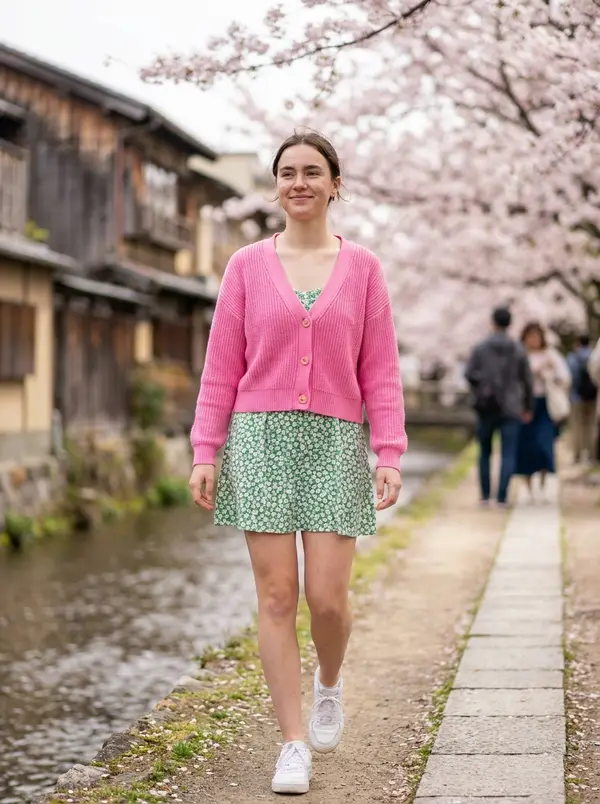 Spring in Tokyo On-Model AI Product Photo